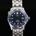 OMEGA - a stainless steel Seamaster Professional quartz bracelet watch, ref. 196.1522, wavy blue