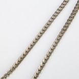 A silver herringbone link chain necklace, length 46cm, 52.6g No damage or repairs, only general