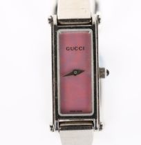 GUCCI - a lady's stainless steel 1500L quartz bracelet watch, pink mother-of-pearl dial with