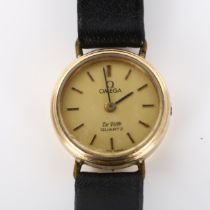 OMEGA - a lady's gold-filled De Ville quartz wristwatch, ref. 1353, case width 19mm, not currently