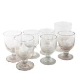 A group of 7 various 18th century ale glasses