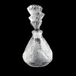 RENE LALIQUE - glass perfume bottle and stopper, height 12.5cm, engraved signature All in perfect