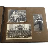 MILITARY INTEREST - photograph album dated 1914 - 1916 containing portrait group photos from the