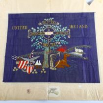 IRISH INTEREST - silk embroidered pennant for United Ireland (Ulster, Connaught, Leinster and