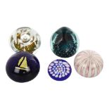 A group of paperweights, including Murano, Edward Hilton (5)