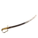 An early 19th Century cavalry sword with etched blade, length 87cm Ivory handle, registered sale