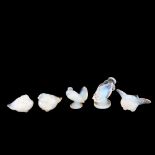 5 Sabino opalescent glass birds and fish, largest bird wingspan 7cm (5) All in perfect condition