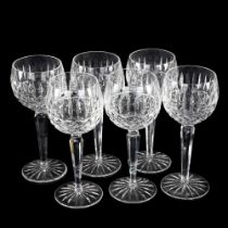 A set of 6 Waterford Crystal wine glasses, height 19cm All in perfect condition