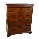 A small 18th century oak chest of drawers, width 73cm, depth 51cm, height 86cm Several age-related
