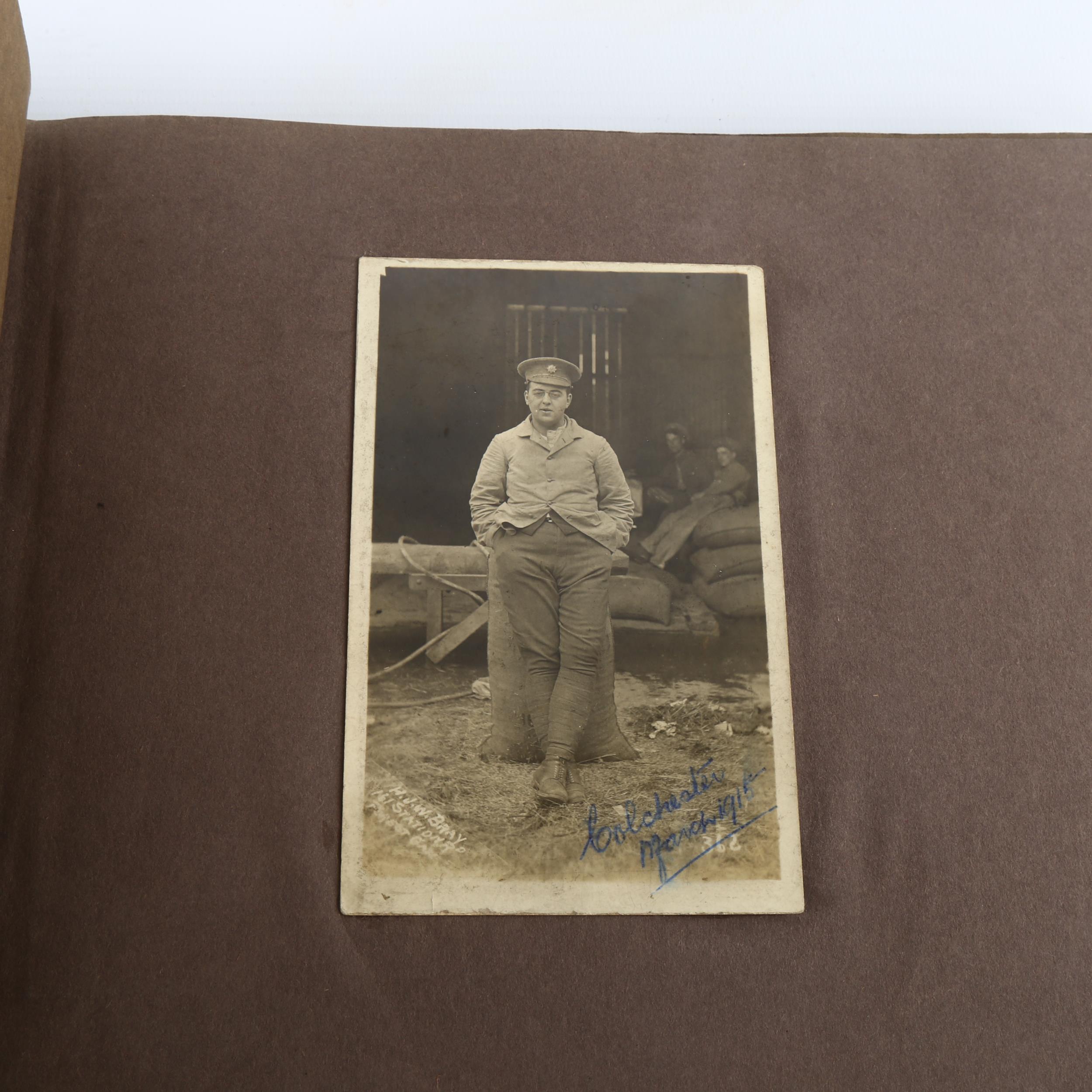 MILITARY INTEREST - photograph album dated 1914 - 1916 containing portrait group photos from the - Bild 3 aus 3