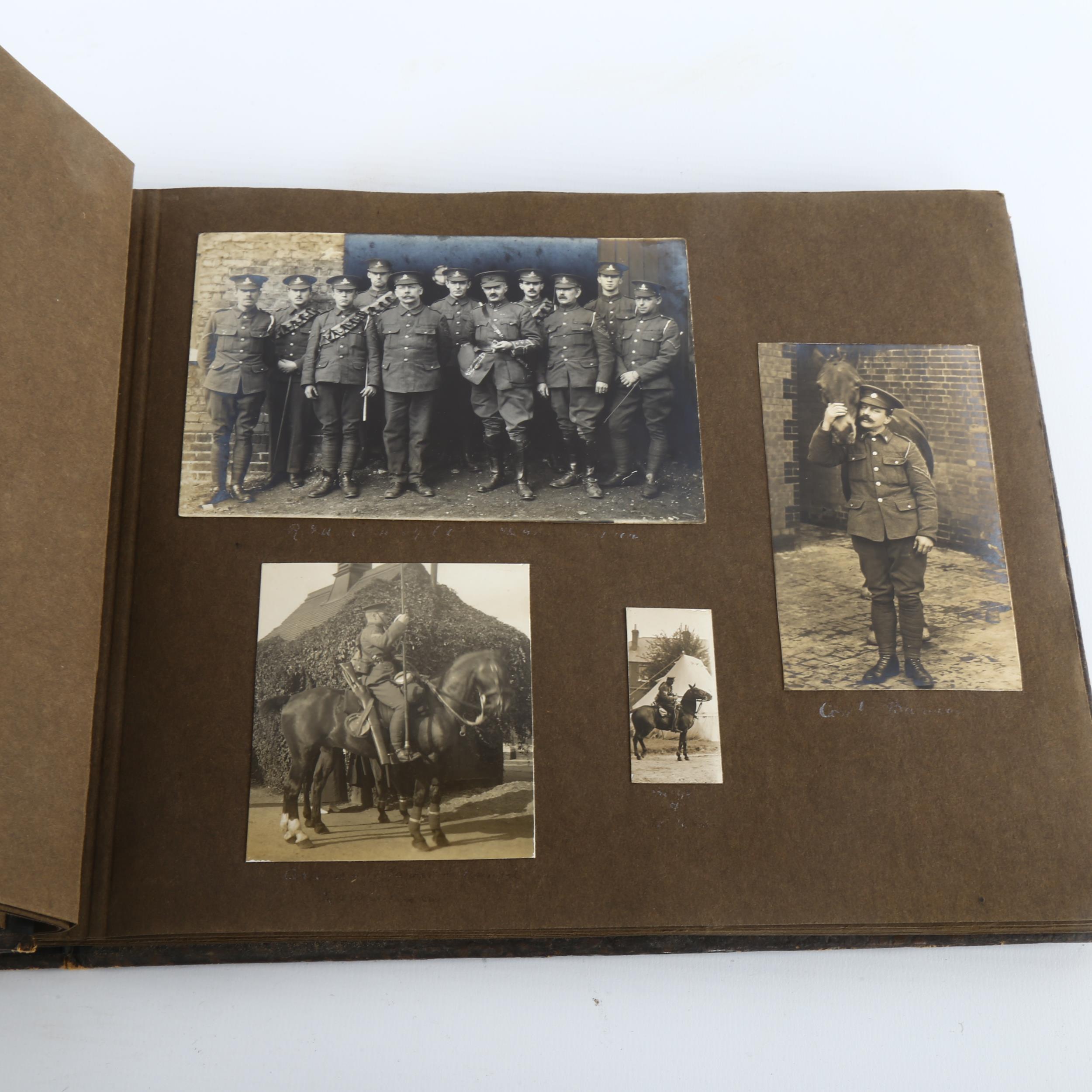 MILITARY INTEREST - photograph album dated 1914 - 1916 containing portrait group photos from the - Bild 2 aus 3