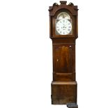 An early 19th century mahogany 8-day longcase clock, with painted dial and rolling moon phase