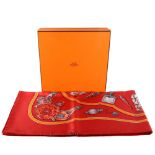 HERMES - a silk scarf in original box