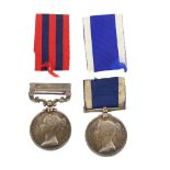 Victoria India General Service medal with bar for Burma 1885 - 7, awarded to H Teague AB, HMS