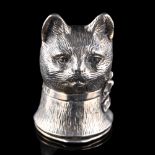 An Elizabeth II novelty silver figural cat Vesta case, maker's marks BAC, hallmarks London 1990,