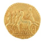 A replica Kyrenaika, Kyrene, gold stater, diameter 17.2mm, 4g No damage, general wear to high