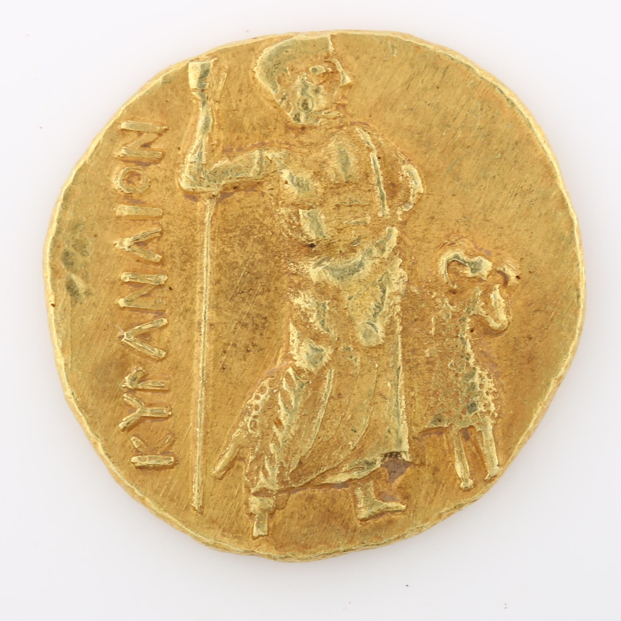 A replica Kyrenaika, Kyrene, gold stater, diameter 17.2mm, 4g No damage, general wear to high - Image 2 of 4