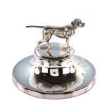 An Elizabeth II novelty silver Gundog desk paperweight, by L J Millington, hallmarks Birmingham