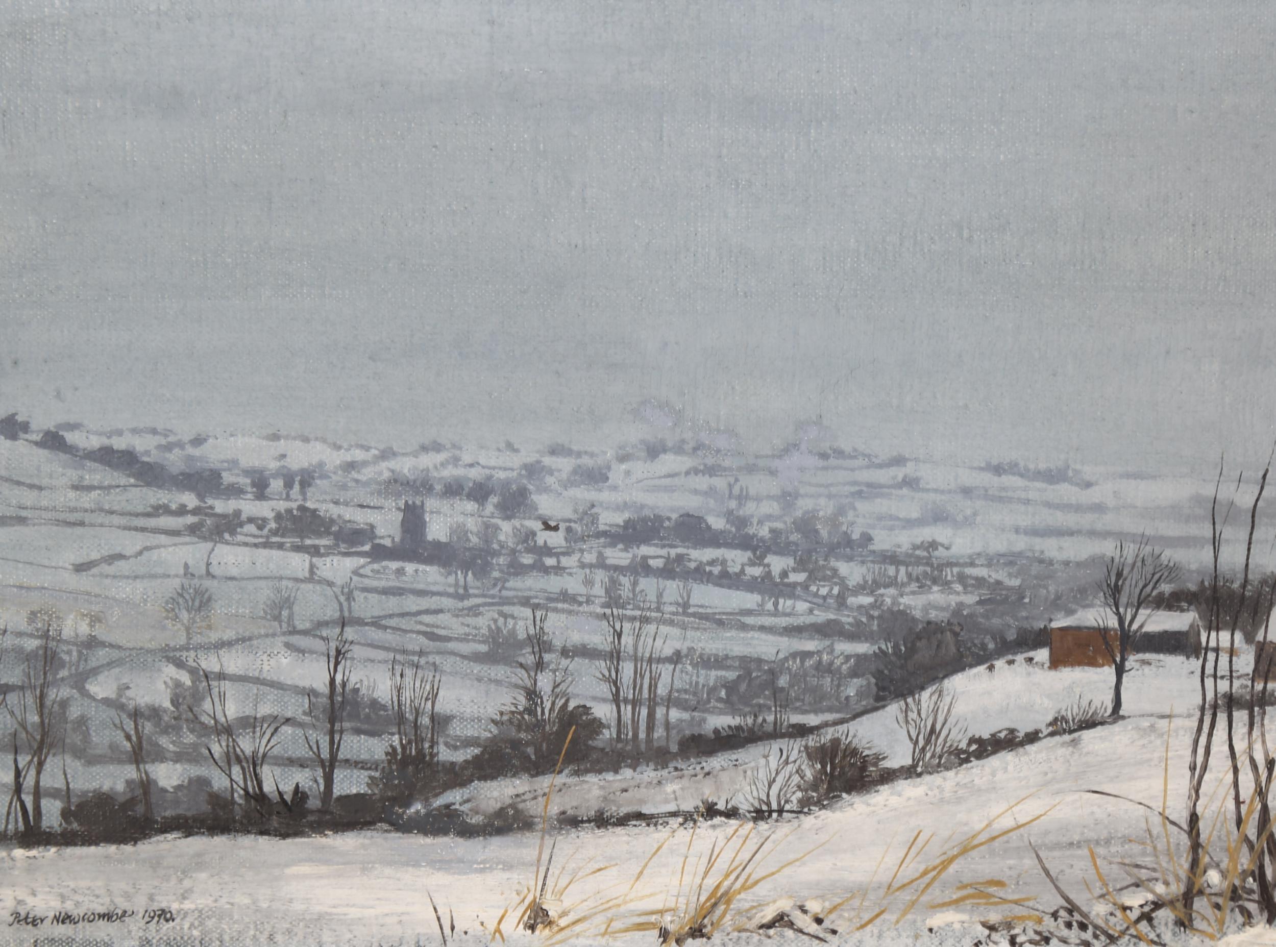 Peter Nuwcombe (1943 - 1991), oil on canvas, winter landscape, 1970, signed, 18cm x 25cm, framed - Bild 3 aus 4