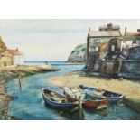 H Bateman, watercolour, Whitby harbour, signed, 43cm x 57cm, framed Slight paper discolouration