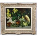 Rosina Beatrice Wild, oil on canvas, still life, signed, 45cm x 52cm, framed Good original