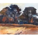 Fyffe Christie (1918-1979), watercolour on paper, Barn near Datchworth, 19cm x 22cm, signed and