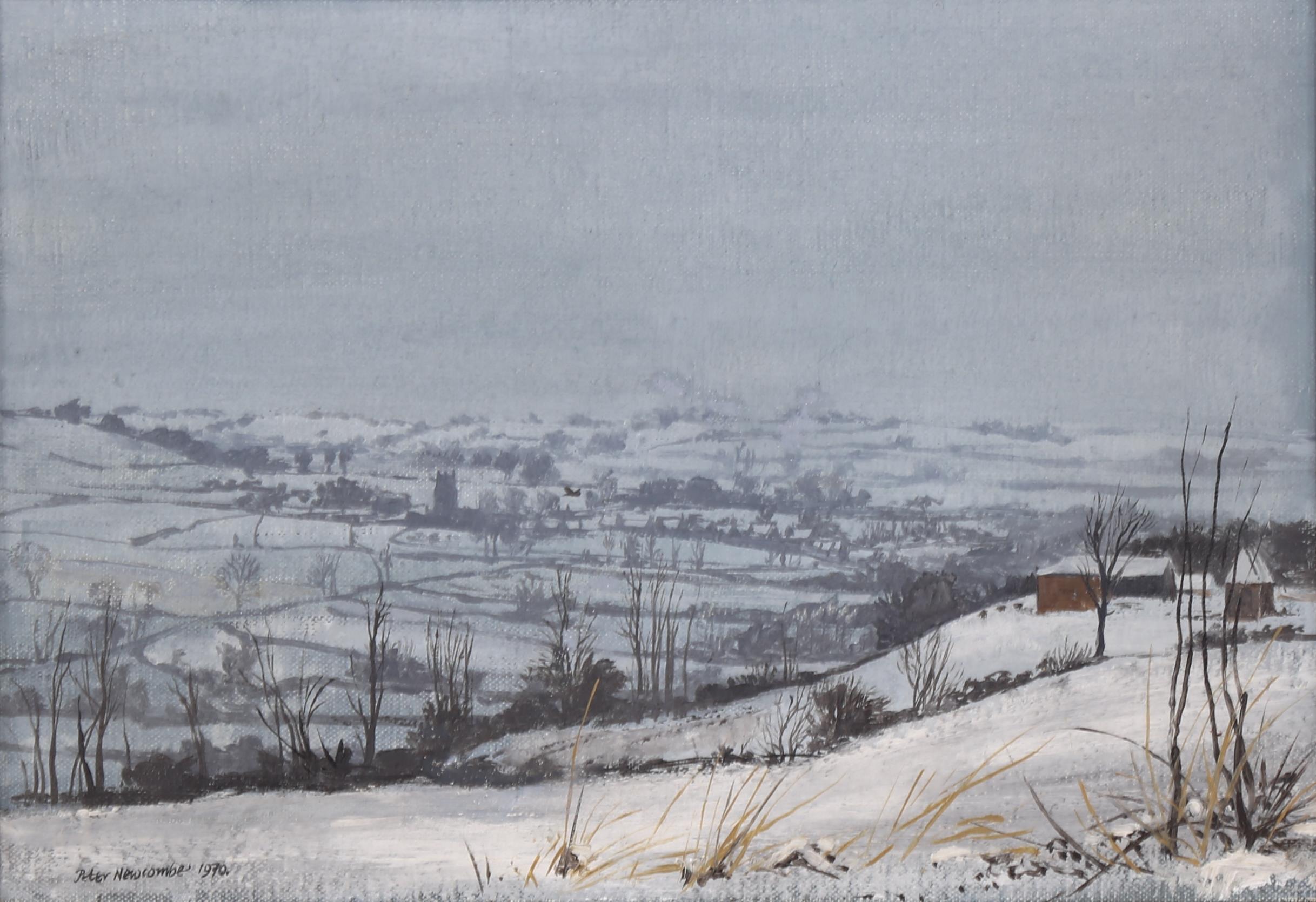 Peter Nuwcombe (1943 - 1991), oil on canvas, winter landscape, 1970, signed, 18cm x 25cm, framed - Bild 2 aus 4