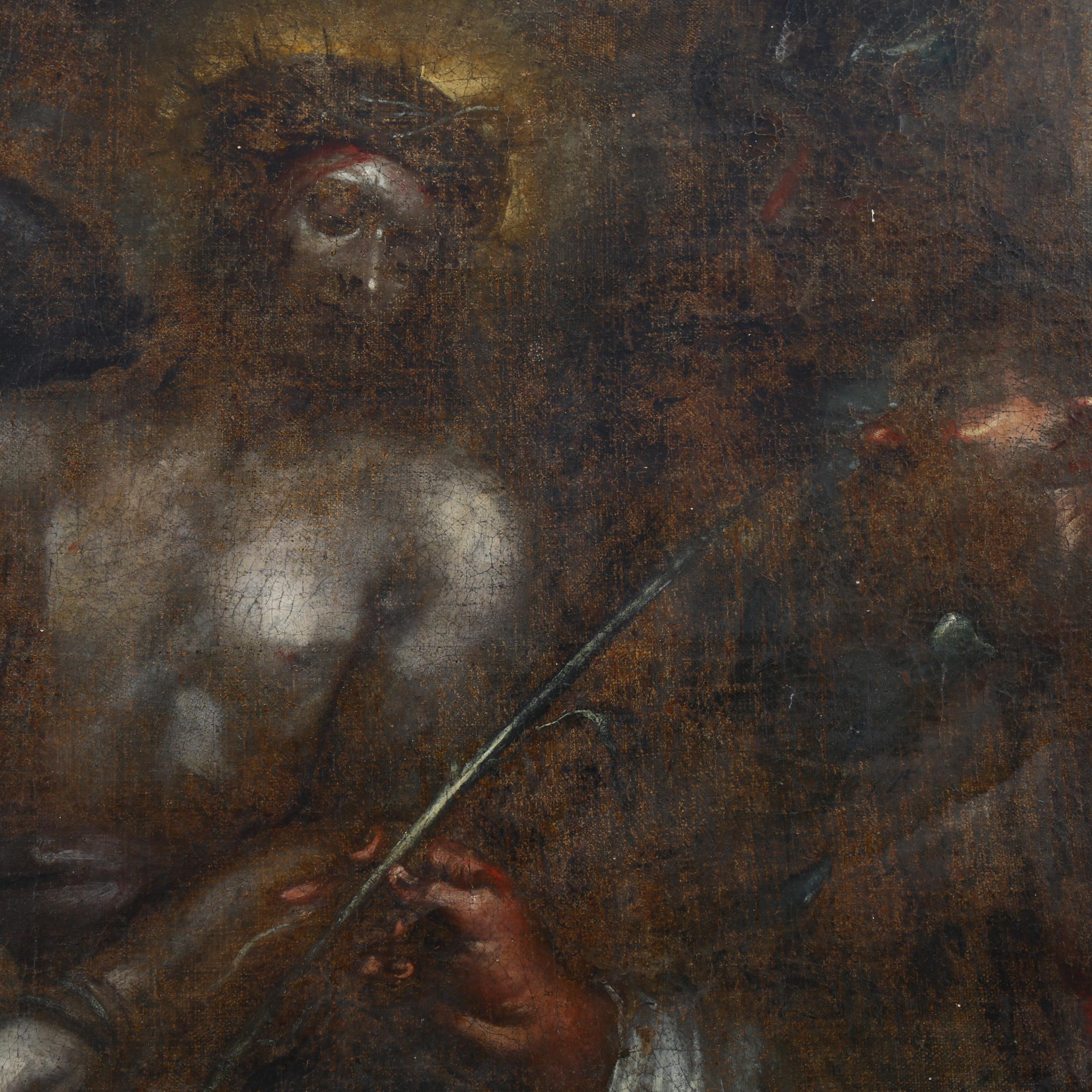 17th/18th century, unstretched oil on canvas, religious composition, 83cm x 69cm, unframed Canvas - Bild 2 aus 4