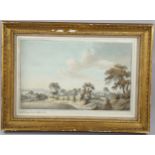 Captain Duncan (Royal Artillery circa 1790), watercolour, extensive landscape, signed, 30cm x