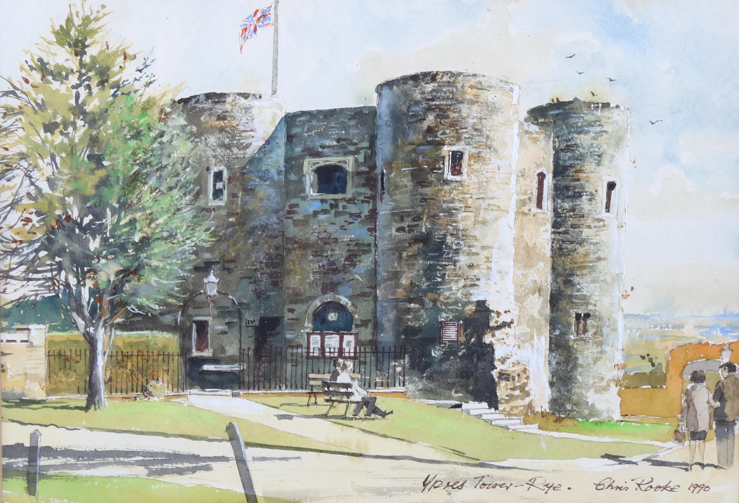 Chris Rooke, 4 watercolours, Sussex scenes including Herstmonceux Castle, 32cm x 41cm, framed (4) - Bild 4 aus 4