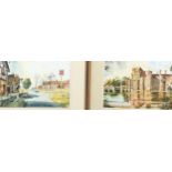 Chris Rooke, 4 watercolours, Sussex scenes including Herstmonceux Castle, 32cm x 41cm, framed (4)