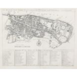 18th century map, The Parishes of St Olav and St Thomas Southwark published 1755, plate size 28cm