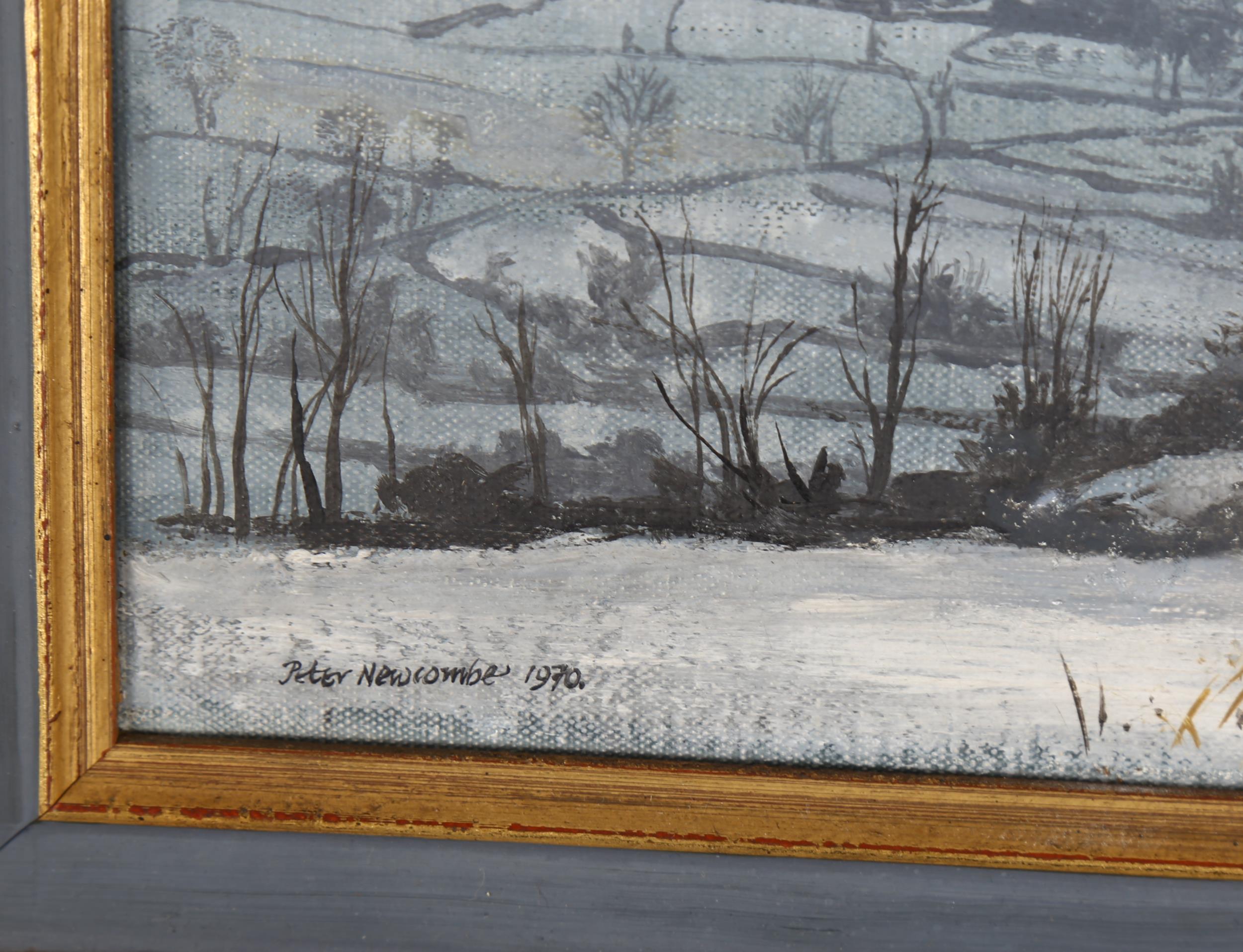 Peter Nuwcombe (1943 - 1991), oil on canvas, winter landscape, 1970, signed, 18cm x 25cm, framed - Bild 4 aus 4