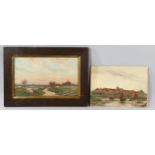 Dewey Bates, 2 watercolours, Rye scenes, 27cm x 37cm, 1 framed