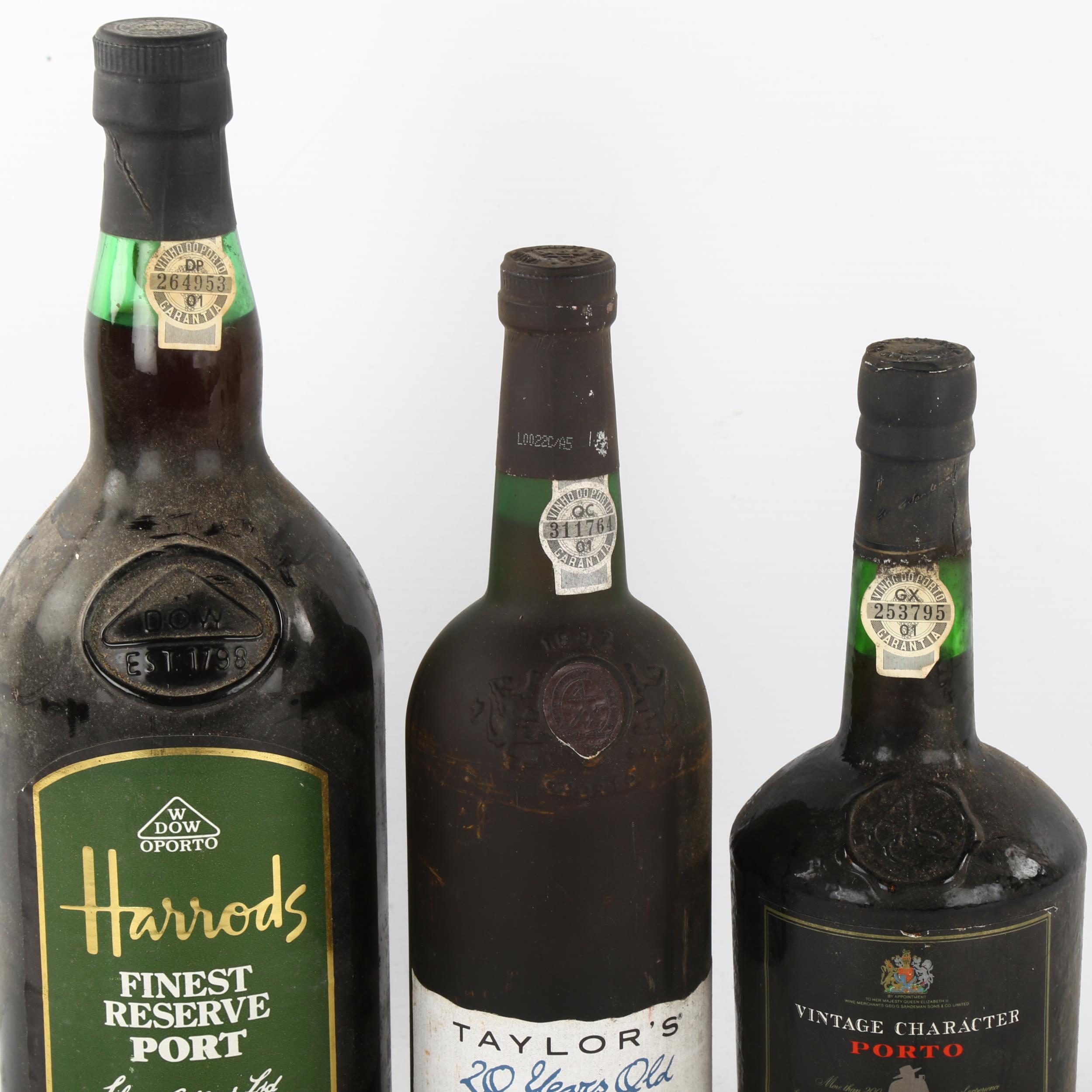 3 bottles of port wine, Magnum NV Dow's bottled for Harrods, Taylor's 20 yr old bottled 1995, - Image 2 of 3