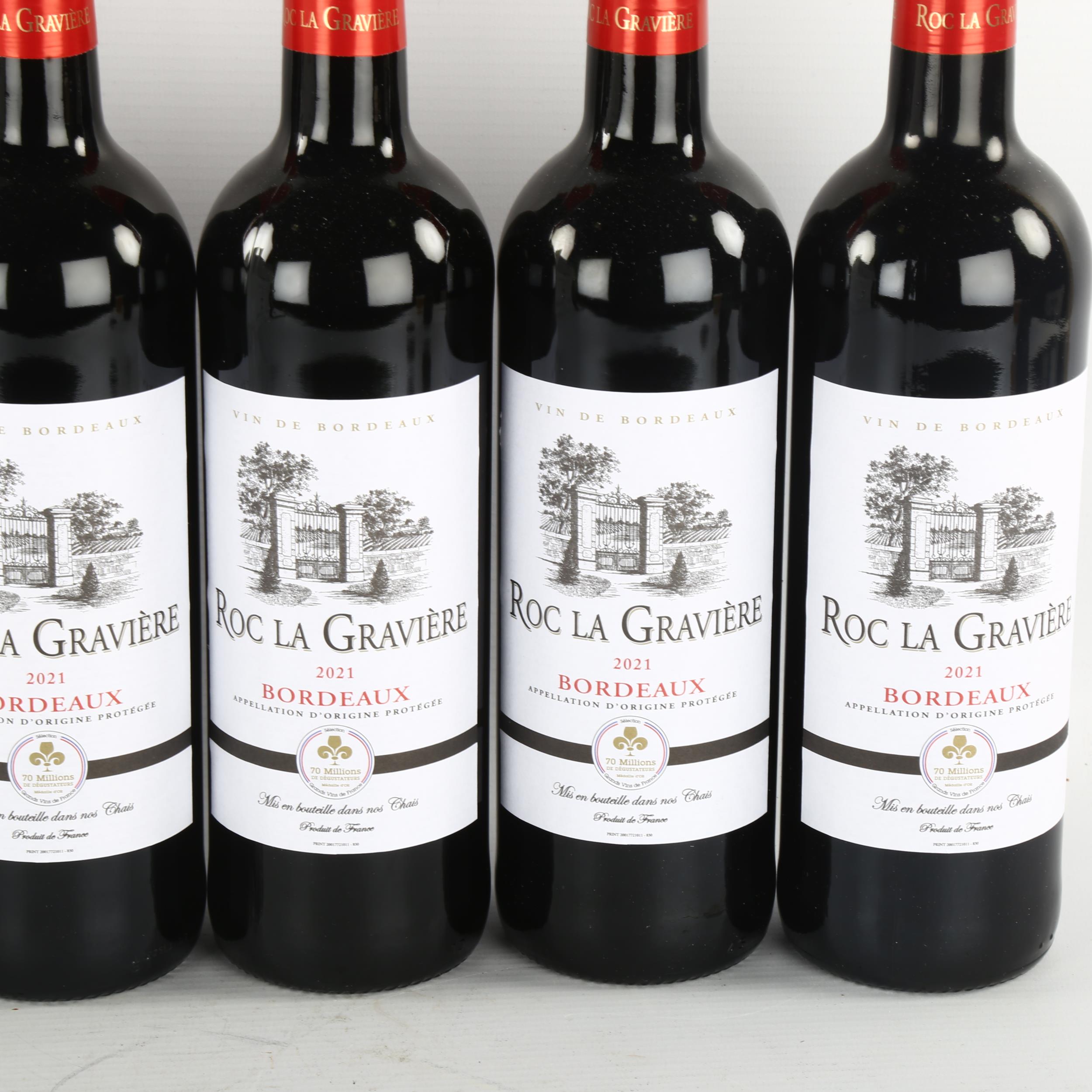 6 bottles of red Bordeaux wine, Roc La Graviere 2021 - Image 2 of 3