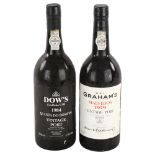 2 bottle of vintage port, Graham's Malvedos 1979, Dow's 1984 levels to low neck capsules in good