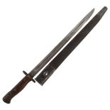 A 1907 British bayonet and scabbard, stamped RAF II 6717