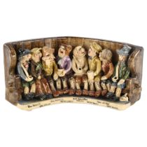 WILL YOUNG for RUNNAFORD POTTERY DEVON - Old Uncle Tom Cobley ceramic group, length 25cm 1 beer