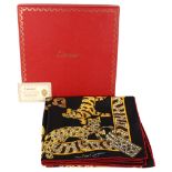CARTIER - panther design silk scarf, boxed with card Very good condition