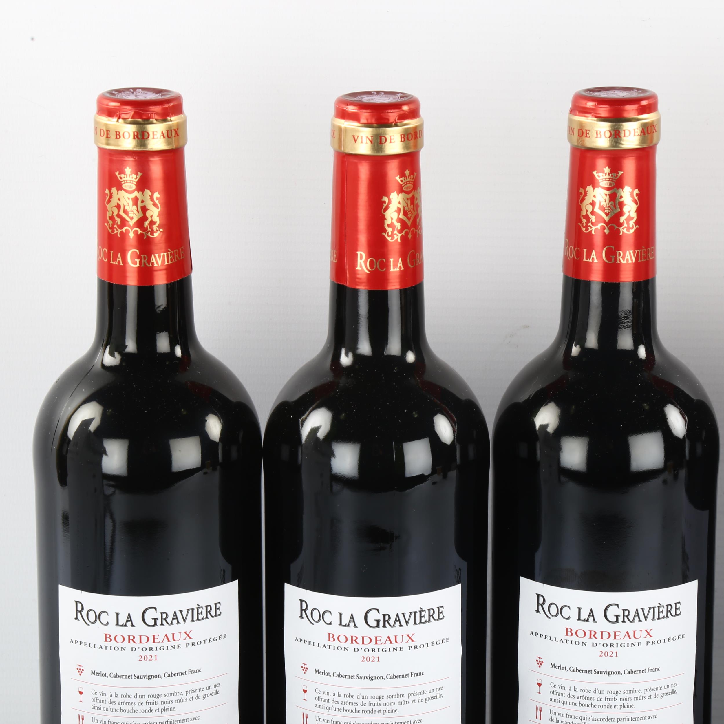 6 bottles of red Bordeaux wine, Roc La Graviere 2021 - Image 3 of 3