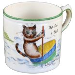 Louis Wain Paragon China mug "Out for a sail", Tinker Tailor series, height 7.5cm A very fine