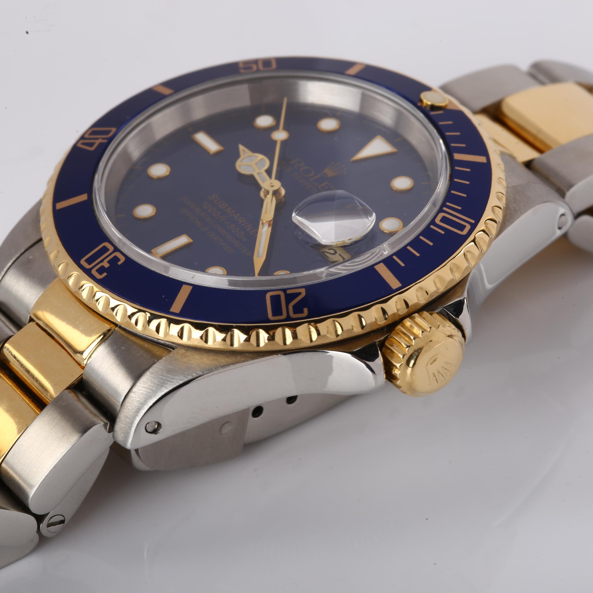 ROLEX - a bi-metal Submariner Oyster Perpetual Date automatic bracelet watch, ref. 16613, circa - Image 3 of 7