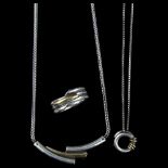SCROUPLES A/S - a set of Danish gilded sterling silver jewellery, comprising 2 x necklaces and 1 x