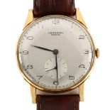 UNIVERSAL GENEVE - an 18ct gold mechanical wristwatch, ref. 11244, circa 1956, silvered dial with