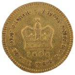 A George III 1806 gold third guinea coin Heavy wear to high points and very minor abrasions