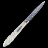 A Victorian silver and mother-of-pearl fruit knife, engraved floral decoration, by Martin, Hall &