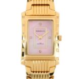 DIAMOND & CO - a lady's gold plated stainless steel quartz bracelet watch, ref. DC012, pink mother-