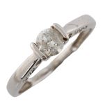 An 18ct white gold 0.4ct solitaire diamond ring, set with modern round brilliant-cut diamond and