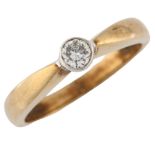 A 9ct gold 0.22ct solitaire diamond ring, set with modern round brilliant-cut diamond, size N, 3.
